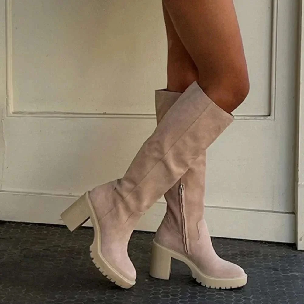 Dolce Vita Corry H2O Tall Boots Womens Dune Suede 9.5